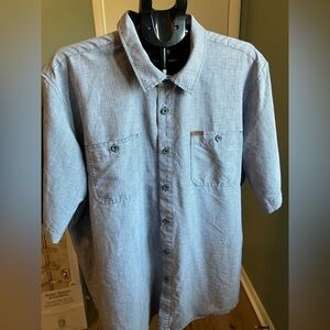Orvis Classic Collection Button Down Shirt Men’s XXL Short Sleeve Blue